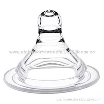 Transparent Silicone Wide Neck Nipple for Babies' Bottles, LFGB Grade Silicone, OEM Welcomed